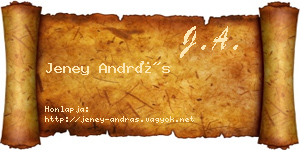 Jeney András névjegykártya