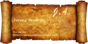 Jeney András névjegykártya
